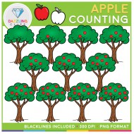 Counting Apples on a Tree Clip Art