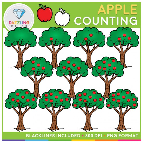 Counting Apples on a Tree Clip Art