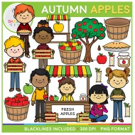 Picking Autumn Apples Clip Art