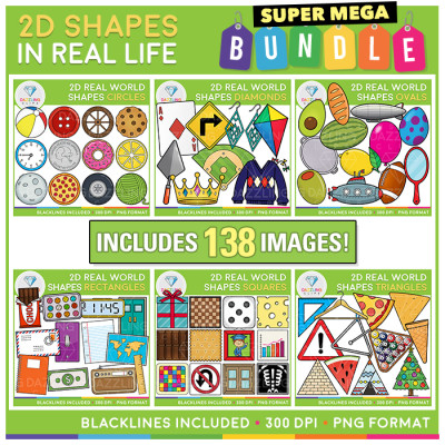 2D Shapes in Real Life - SUPER MEGA Bundle! 138 Images!