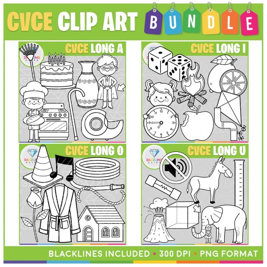 CVCe Clip Art BUNDLE! - 56 Images!