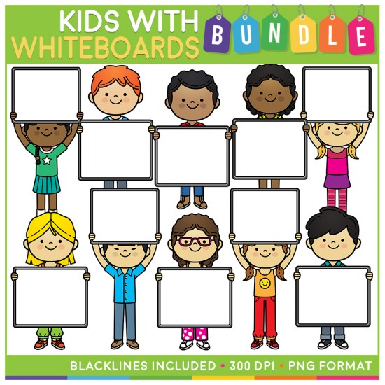 Kids with Whiteboards Clip Art BUNDLE!
