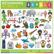 Beginning Vowels Clip Art BUNDLE!