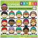 Winter Kid Toppers Clip Art BUNDLE!
