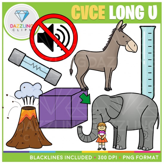 CVCe Long U Clip Art