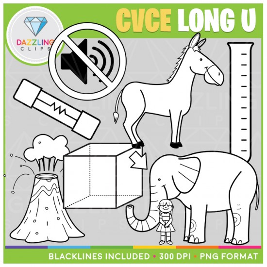 CVCe Long U Clip Art