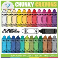 Rainbow Chunky Crayons Clip Art