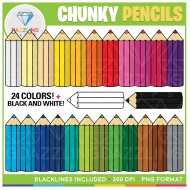 Rainbow Chunky Pencils Clip Art