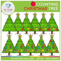 Christmas Tree Counting Clip Art