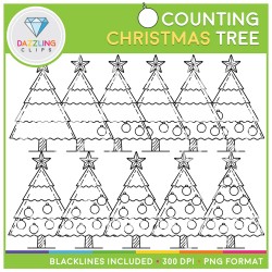 Christmas Tree Counting Clip Art