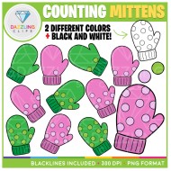 Counting Mittens Clip Art