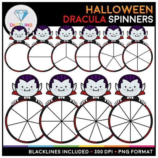 Halloween Spinners Clipart BUNDLE! 120 images!
