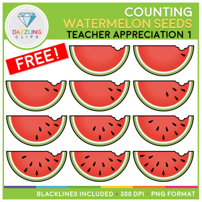 FREE Counting Watermelon Seeds Clip Art