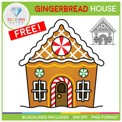 FREE Gingerbread House Clip Art