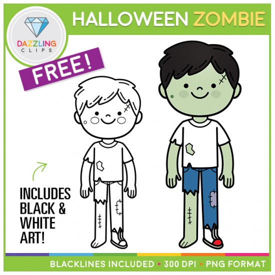 FREE Halloween's Zombie Clip Art