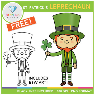 FREE Saint Patrick's Leprechaun Clip Art