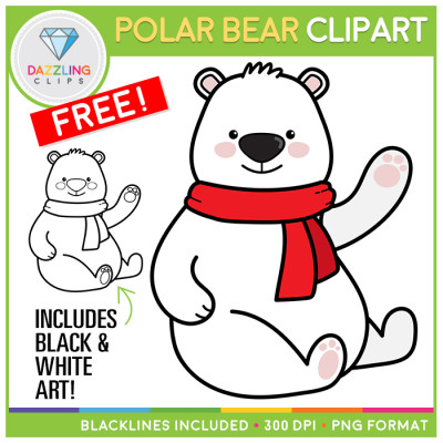 FREE Winter Polar Bear Clip Art
