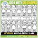 Kids with 2D Shapes Clip Art