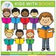 Kids with open books Clip Art