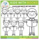 Kids with open books Clip Art