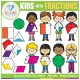 Kids with Fractions Clip Art