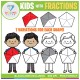Kids with Fractions Clip Art