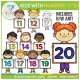 Kids with Numbers Clip Art Bundle (0 to 20)