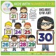 Kids with Numbers Clip Art MEGA Bundle (0 to 30) 