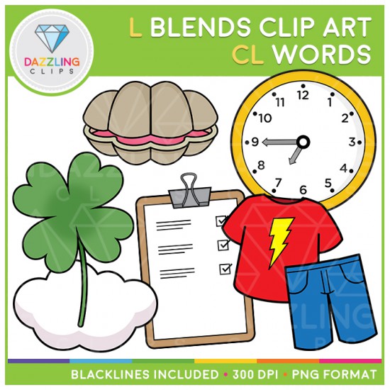 L Blends Clip Art Bundle! BL, CL, FL, GL, PL and SL Blends