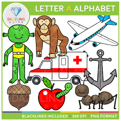 Alphabet Letter A Clip Art - Beginning Sounds
