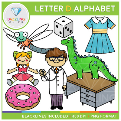 Alphabet Letter D Clip Art - Beginning Sounds
