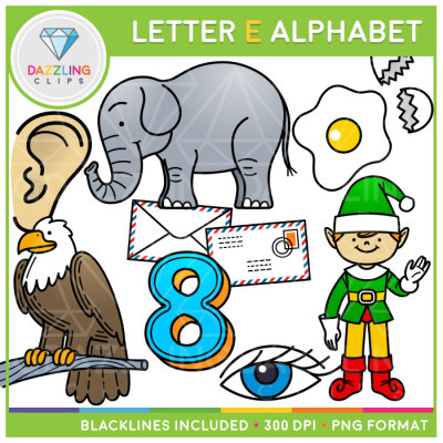 Alphabet Letter E Clip Art - Beginning Sounds