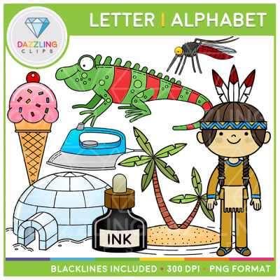 Alphabet Letter I Clip Art - Beginning Sounds
