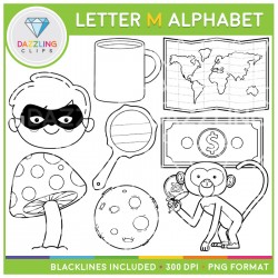 Alphabet Letter M Clip Art - Beginning Sounds