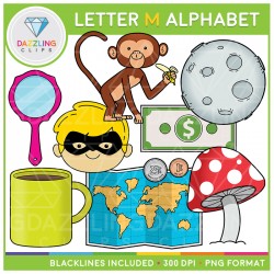 Alphabet Letter M Clip Art - Beginning Sounds