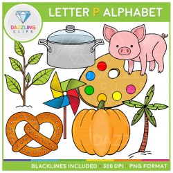 Alphabet Letter P Clip Art - Beginning Sounds