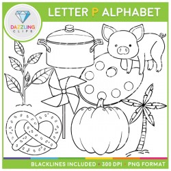 Alphabet Letter P Clip Art - Beginning Sounds