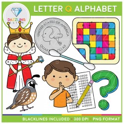 Alphabet Letter Q Clip Art - Beginning Sounds
