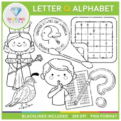 Alphabet Letter Q Clip Art - Beginning Sounds