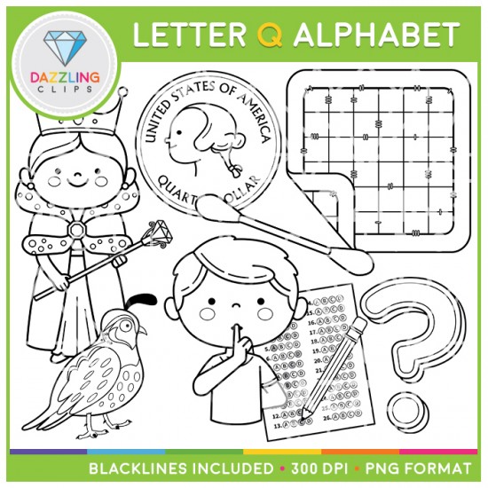 Alphabet Letter Q Clip Art - Beginning Sounds