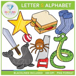 Alphabet Letter S Clip Art - Beginning Sounds
