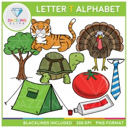 Alphabet Letter T Clip Art - Beginning Sounds