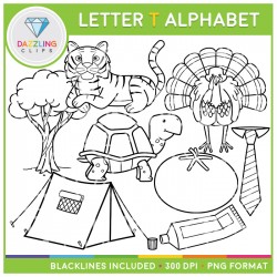 Alphabet Letter T Clip Art - Beginning Sounds
