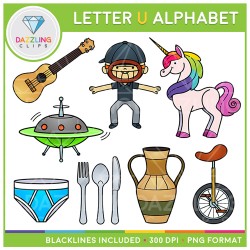 Alphabet Letter U Clip Art - Beginning Sounds