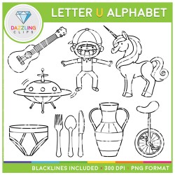 Alphabet Letter U Clip Art - Beginning Sounds