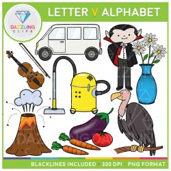 Alphabet Letters V Clip Art - Beginning Sounds