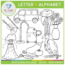 Alphabet Letters V Clip Art - Beginning Sounds