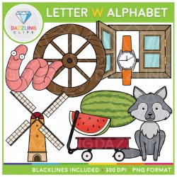 Alphabet Letters W Clip Art - Beginning Sounds