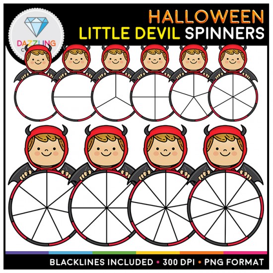 Halloween Spinners Clipart BUNDLE! 120 images!