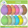 Patterned Easter Eggs Clip Art Set II